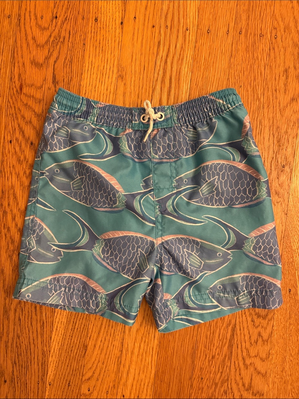 Tea Collection Teal Fish-Print Swim Shorts